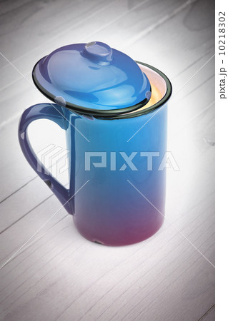 cup of Coffee on wooden vintage table 10218302
