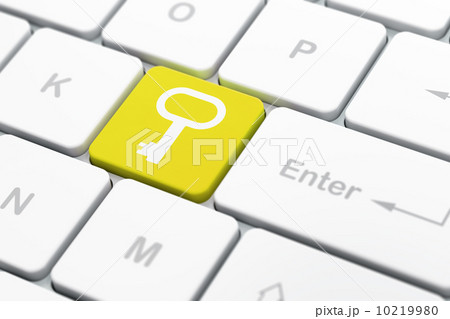 Safety concept: Key on computer keyboard background 10219980