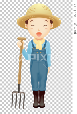 麦藁帽子の男性イラスト 10221047