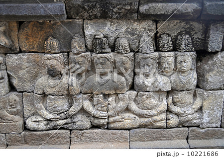 Bas-Relief in Borobudur Temple. Jogjakarta Bas-Relief in Borobudur Temple. Jogjakarta 10221686