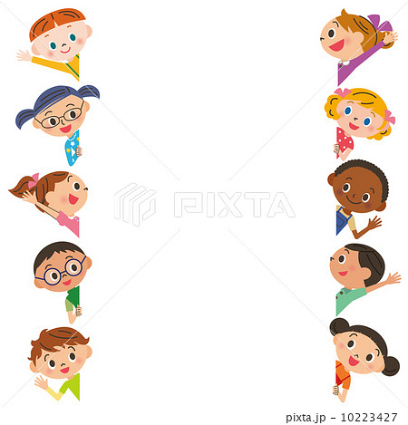 子供集合 フレーム のイラスト素材