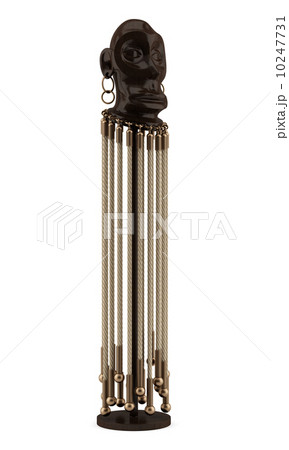 wooden african sculpture isolated on white background wooden african sculpture isolated on white background 10247731