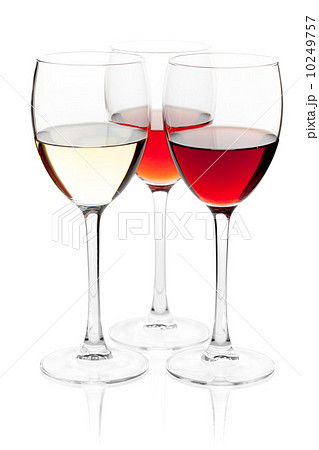 White, rose and red wine 10249757