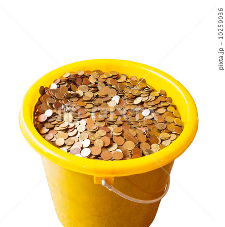Bucket with money on white background 10259036