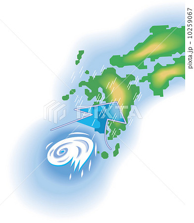 台風 九州地方 イラストのイラスト素材