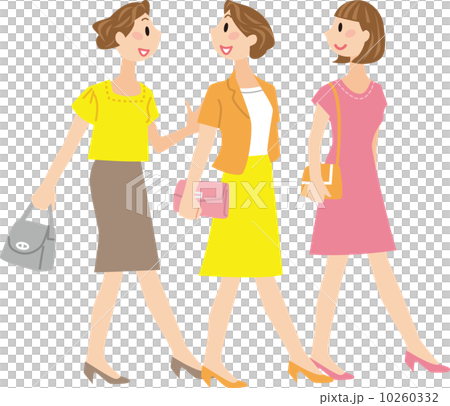 女性 友達 お出かけのイラスト素材