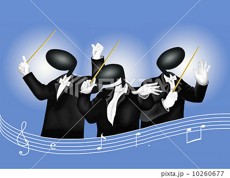 A music conductor with Musical Notes and Sound Waves A music conductor with Musical Notes and Sound Waves 10260677