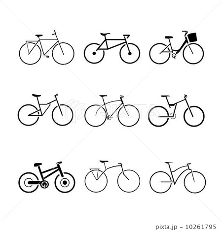 bicycles icons set 10261795