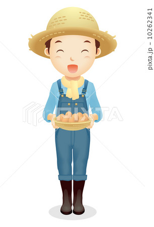 麦藁帽子の男性イラストのイラスト素材 麦藁帽子の男性イラストのイラスト素材