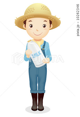 麦藁帽子の男性イラスト 10262346