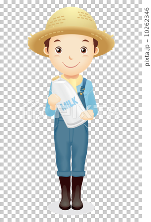 麦藁帽子の男性イラスト 10262346