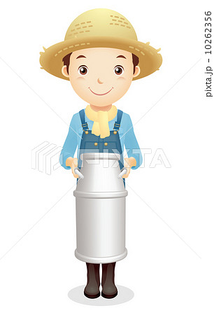 麦藁帽子の男性イラストのイラスト素材