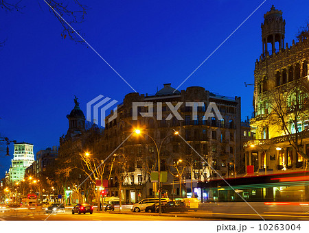 Night view of Passeig de Gracia in Barcelona Night view of Passeig de Gracia in Barcelona 10263004