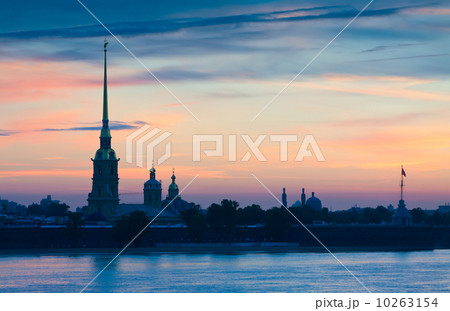 Peter and Paul Fortress in summer dawn 10263154