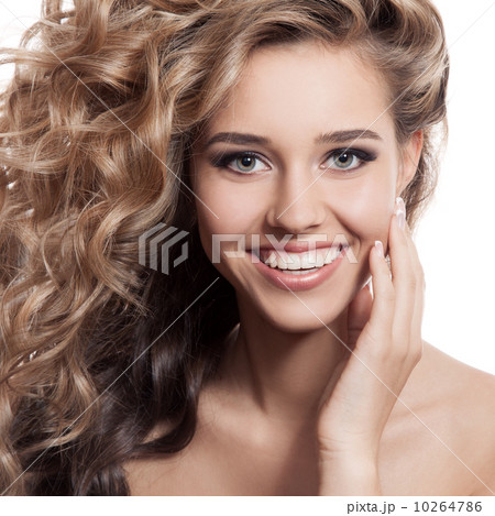 Beautiful smiling woman portrait. Isolated on white background 10264786