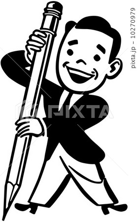 Man Holding Big Pencil 10270979