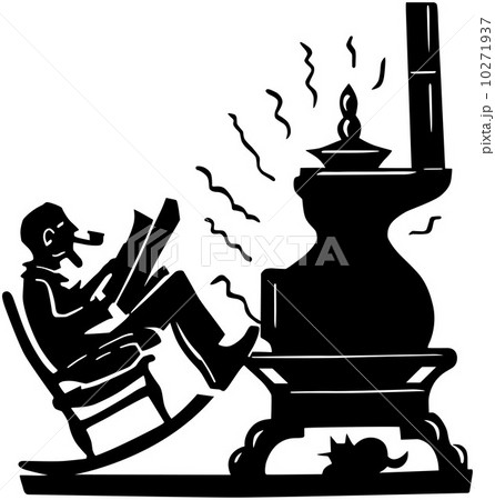 Old Man With Pot Bellied Stove 10271937