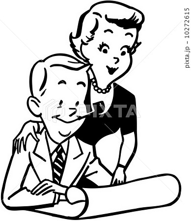 Couple Studying Blueprint 10272615