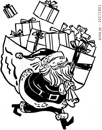 Santa With Huge Bag Of Gifts 10272801