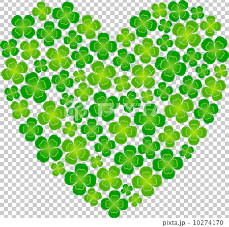 サンプル画 ハートのイラスト 8つ葉のクローバ 幸せいっぱい四つ葉の