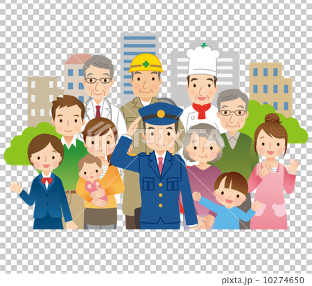警察官と地域の人々 10274650