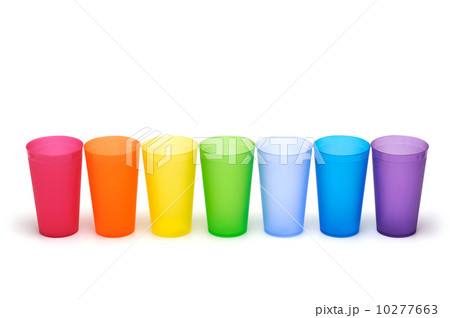 Group of bright plastic cups Group of bright plastic cups 10277663