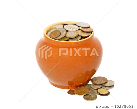 Treasure in ceramic pot. Treasure in ceramic pot. 10278053