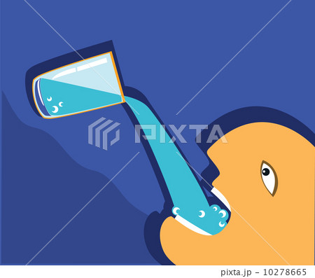 Man drinking glass of water.Vector blue poster Man drinking glass of water.Vector blue poster 10278665