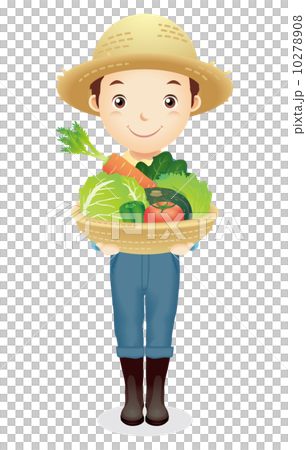 麦藁帽子の男性イラスト 10278908
