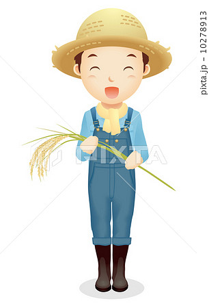 麦藁帽子の男性イラスト 10278913