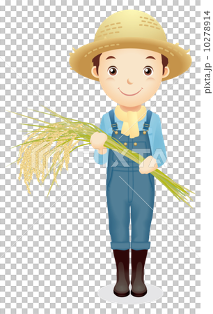 麦藁帽子の男性イラスト 10278914