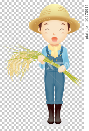 麦藁帽子の男性イラスト 10278915