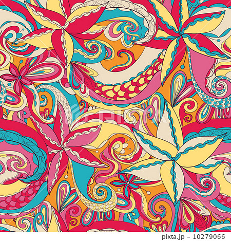 Seamless hand-drawn pattern, floral background 10279066