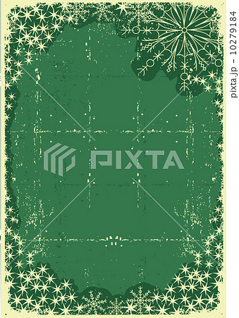Vintage green christmas card for text or design on old paper 10279184