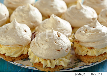 Dish with meringue closeup. Dish with meringue closeup. 10279416