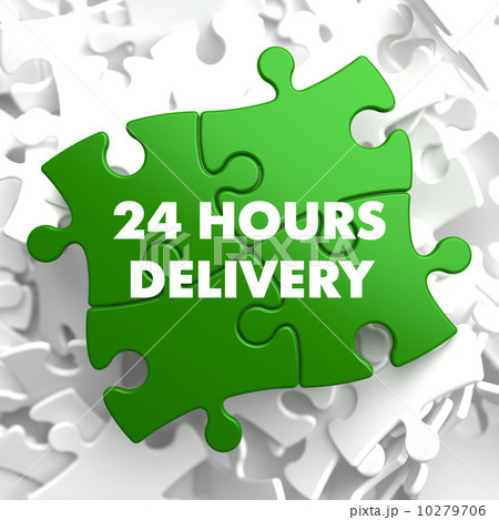 Green Puzzle with slogan - 24 hours Delivery. 10279706