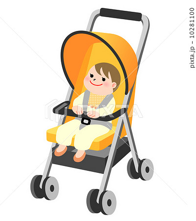 ベビーカーと赤ちゃんのイラスト素材 10281100 Pixta