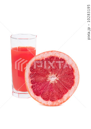 Fresh grapefruit juice in glass Fresh grapefruit juice in glass 10283195