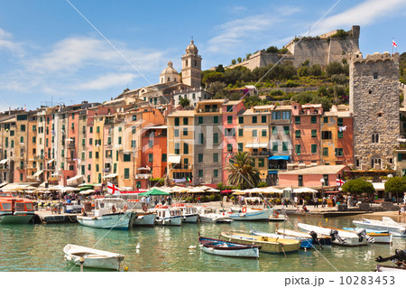 View of town and castle Portovenere from sea 10283453