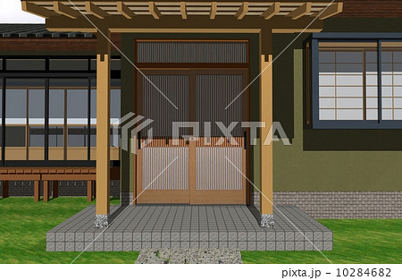 日本家屋の玄関のイラスト素材