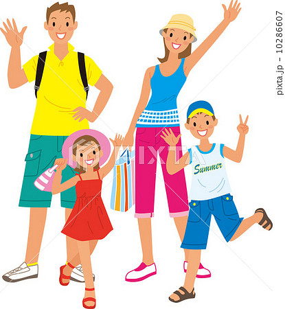 家族でお出かけ　四人家族　夏 10286607