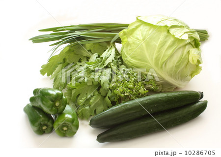 緑の野菜　白背景 10286705