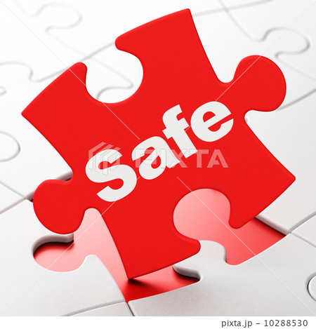 Security concept: Safe on puzzle background 10288530