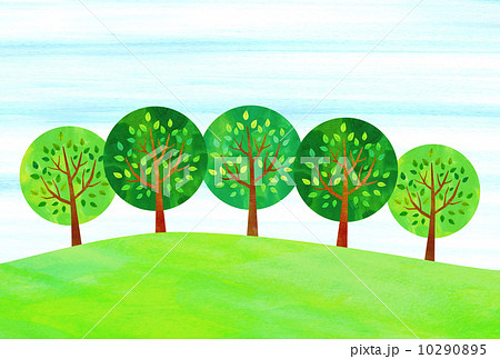 木と野原のイラスト素材