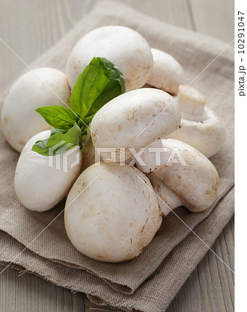 fresh white champignon on wood table 10291047