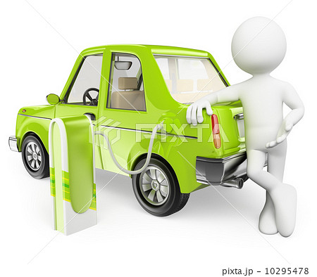 3D white people. Electric car 3D white people. Electric car 10295478