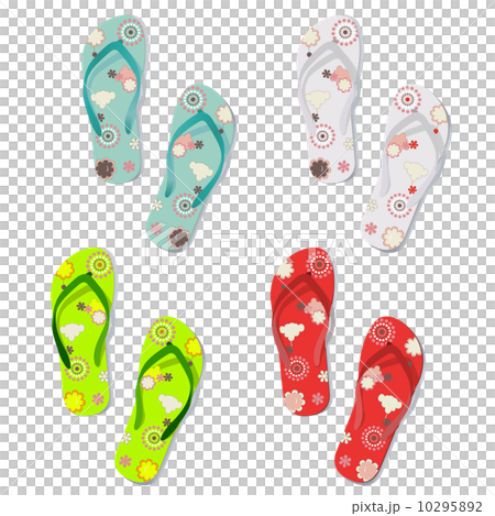 Vector set of colorful fun flip flops illustration  10295892