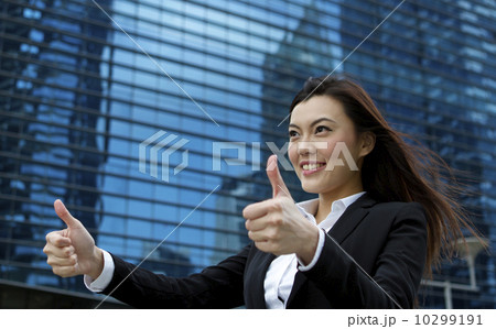 Asian business woman showing the all good sign 10299191