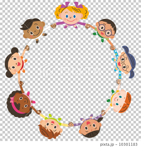 Children connecting hands - Stock Illustration [10301183] - PIXTA