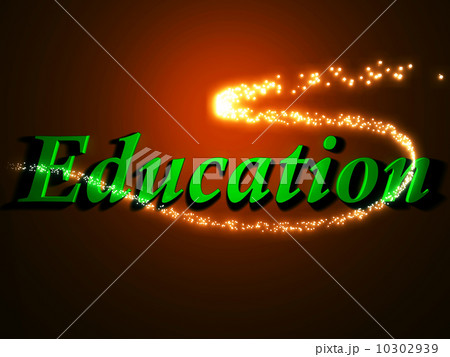 Education - 3d inscription with luminous line with spark Education - 3d inscription with luminous line with spark 10302939